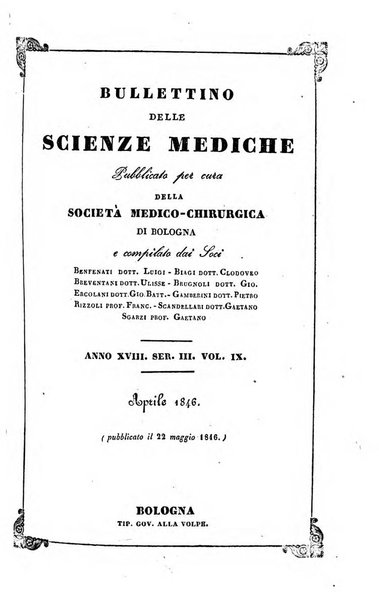 Bullettino delle scienze mediche