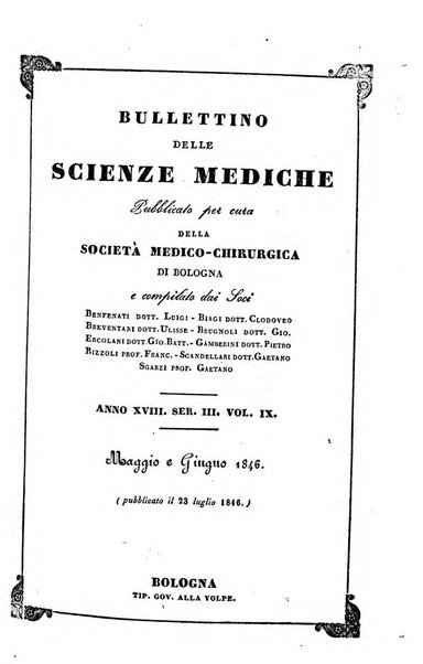 Bullettino delle scienze mediche