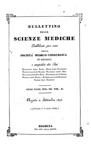 Bullettino delle scienze mediche