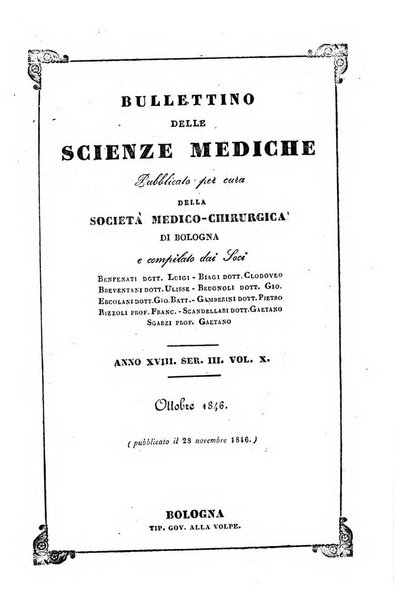 Bullettino delle scienze mediche