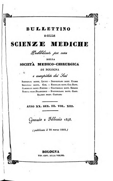 Bullettino delle scienze mediche