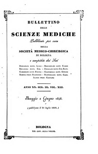 Bullettino delle scienze mediche