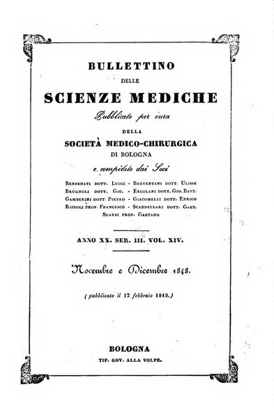 Bullettino delle scienze mediche