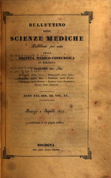 Bullettino delle scienze mediche