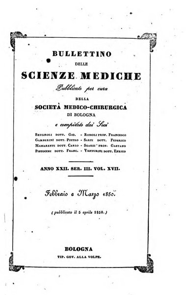 Bullettino delle scienze mediche