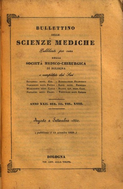 Bullettino delle scienze mediche