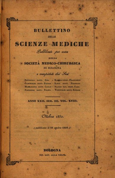 Bullettino delle scienze mediche