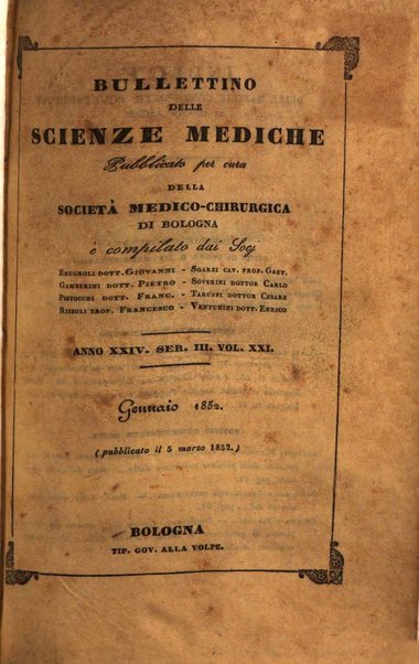 Bullettino delle scienze mediche