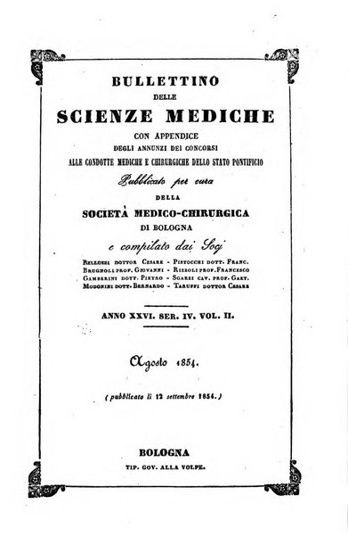 Bullettino delle scienze mediche