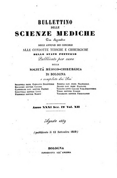 Bullettino delle scienze mediche