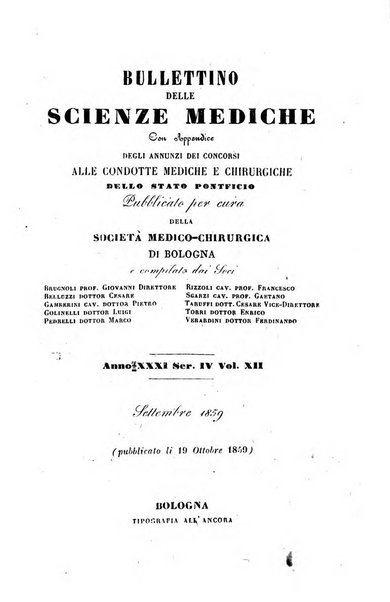 Bullettino delle scienze mediche