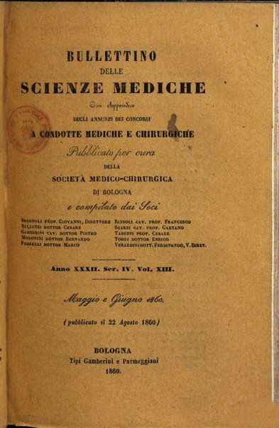 Bullettino delle scienze mediche