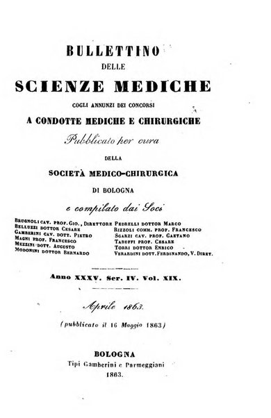 Bullettino delle scienze mediche