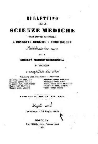 Bullettino delle scienze mediche