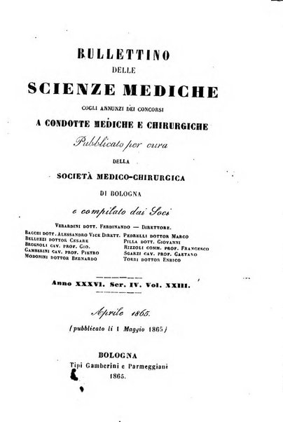 Bullettino delle scienze mediche