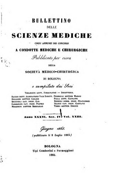 Bullettino delle scienze mediche