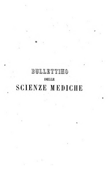 Bullettino delle scienze mediche