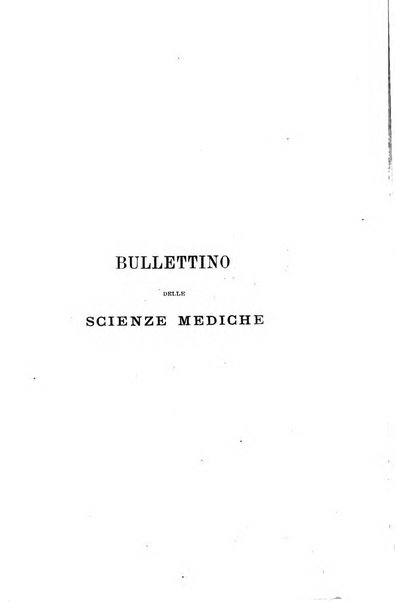 Bullettino delle scienze mediche