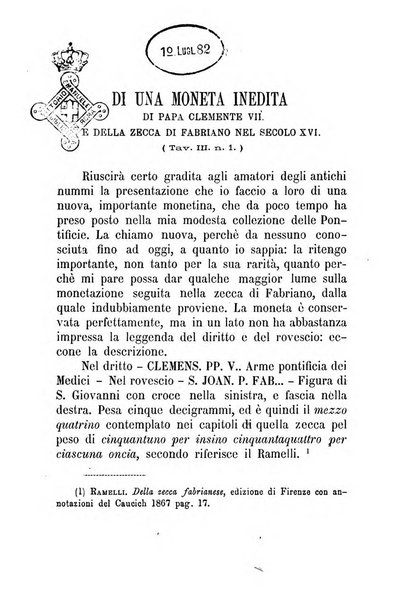 Bullettino di numismatica e sfragistica per la storia d'Italia