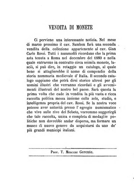 Bullettino di numismatica e sfragistica per la storia d'Italia