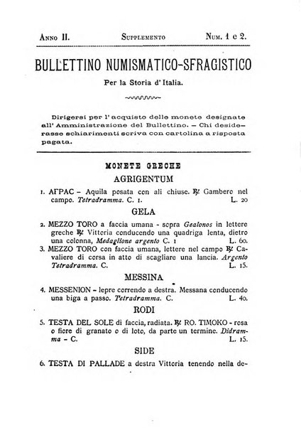 Bullettino di numismatica e sfragistica per la storia d'Italia