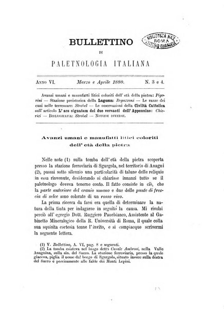 Bullettino di paletnologia italiana