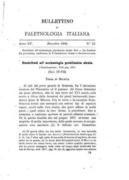 Bullettino di paletnologia italiana