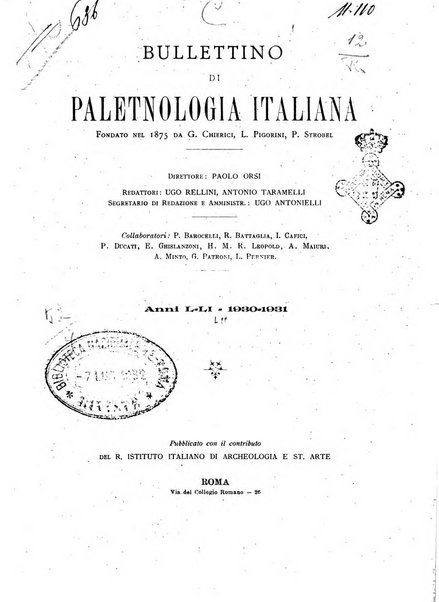 Bullettino di paletnologia italiana