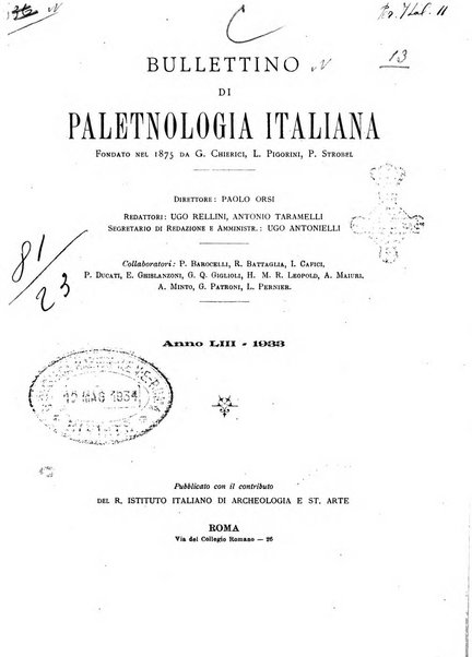 Bullettino di paletnologia italiana