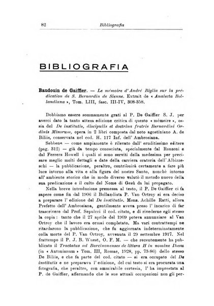 Bullettino di studi bernardiniani pubblicazione trimestrale in preparazione al 5. centenario della morte di S. Bernardino da Siena