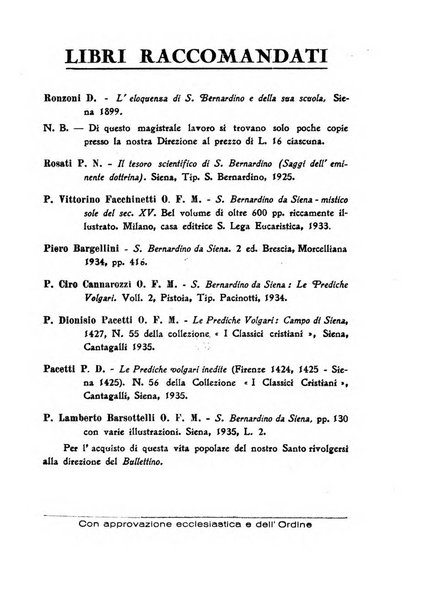 Bullettino di studi bernardiniani pubblicazione trimestrale in preparazione al 5. centenario della morte di S. Bernardino da Siena