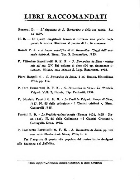 Bullettino di studi bernardiniani pubblicazione trimestrale in preparazione al 5. centenario della morte di S. Bernardino da Siena