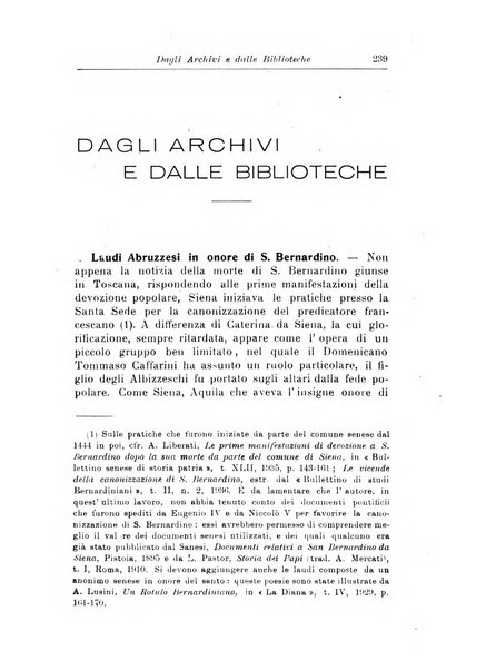 Bullettino di studi bernardiniani pubblicazione trimestrale in preparazione al 5. centenario della morte di S. Bernardino da Siena