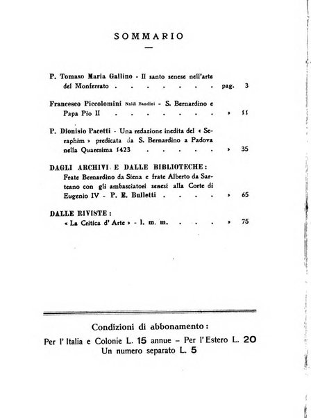 Bullettino di studi bernardiniani pubblicazione trimestrale in preparazione al 5. centenario della morte di S. Bernardino da Siena