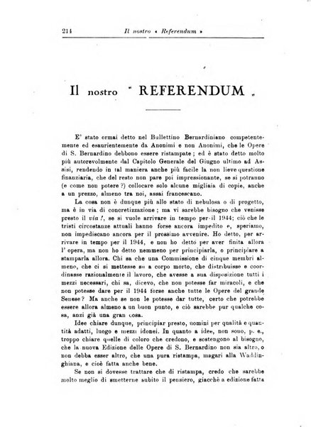 Bullettino di studi bernardiniani pubblicazione trimestrale in preparazione al 5. centenario della morte di S. Bernardino da Siena