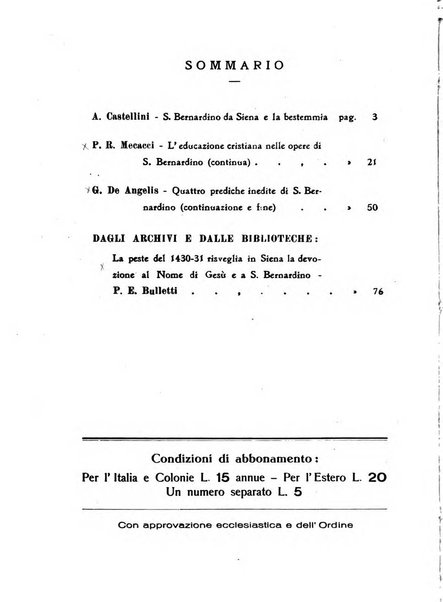 Bullettino di studi bernardiniani pubblicazione trimestrale in preparazione al 5. centenario della morte di S. Bernardino da Siena