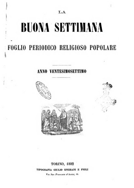 La buona settimana foglio periodico religioso popolare