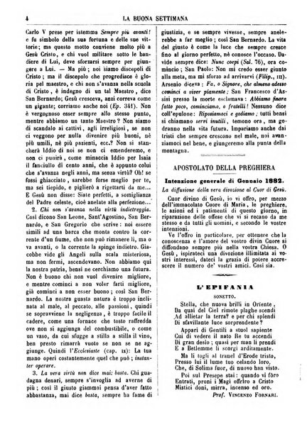 La buona settimana foglio periodico religioso popolare