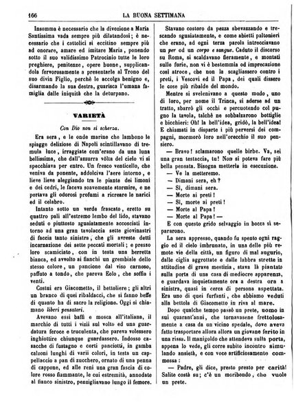 La buona settimana foglio periodico religioso popolare