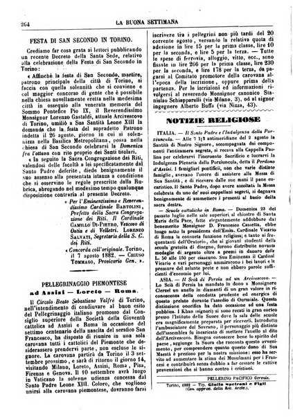 La buona settimana foglio periodico religioso popolare