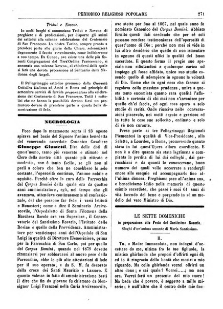 La buona settimana foglio periodico religioso popolare