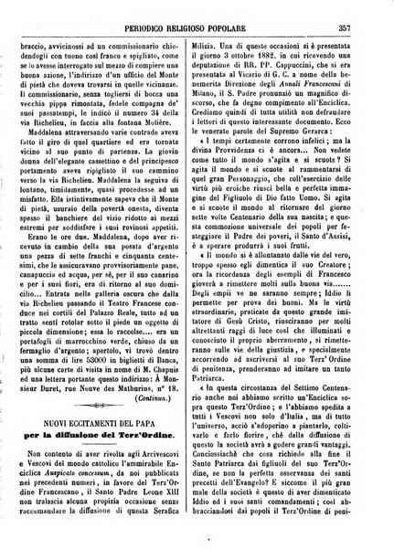 La buona settimana foglio periodico religioso popolare