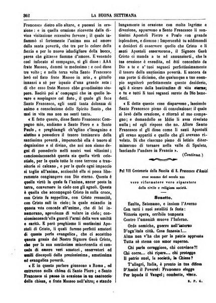 La buona settimana foglio periodico religioso popolare