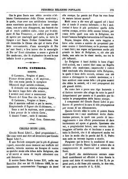 La buona settimana foglio periodico religioso popolare