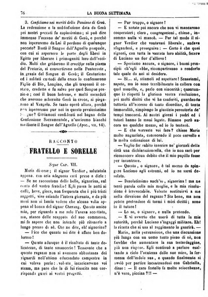 La buona settimana foglio periodico religioso popolare