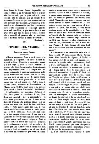 La buona settimana foglio periodico religioso popolare