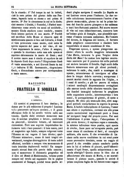 La buona settimana foglio periodico religioso popolare