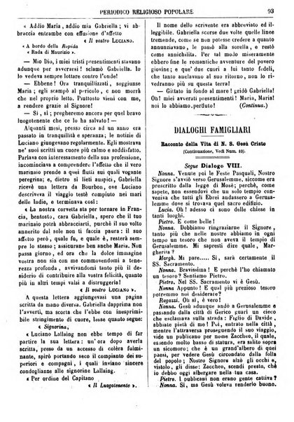 La buona settimana foglio periodico religioso popolare