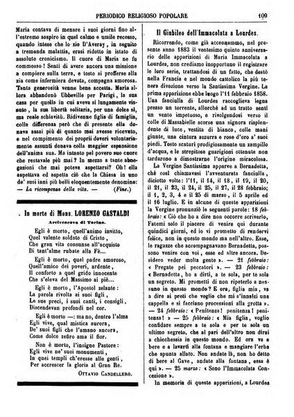 La buona settimana foglio periodico religioso popolare