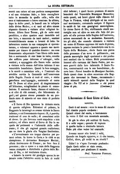 La buona settimana foglio periodico religioso popolare